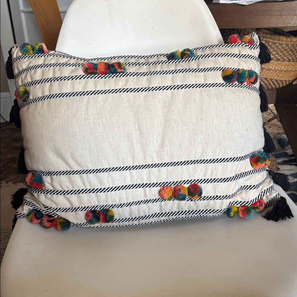 Target Opalhouse Boho Black + White Throw Pillow w/ Tassels - Never Used - Picture 6 of 6